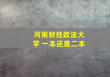 河南财经政法大学 一本还是二本